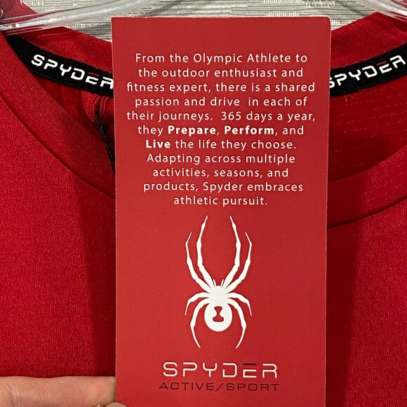 SPYDER Red T Shirt Mens Large Quick Dry Perforated Lightweight Short Sleeve Tee - Picture 11 of 12